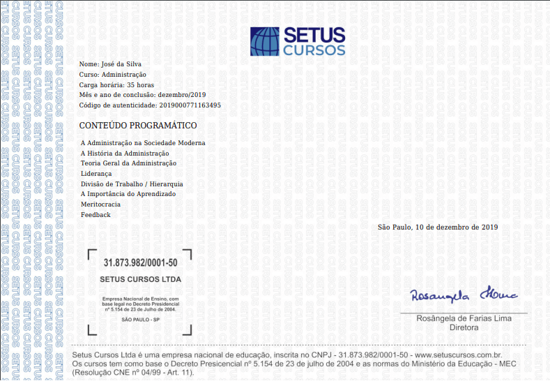 certificado do curso online gratuito verso